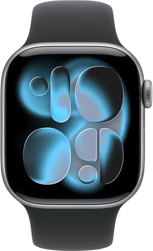 Умные часы Apple Watch Series 11 46 мм (алюминиевый корпус, космический серый/черный, спортивный силиконовый ремешок S/M) — изображение 2