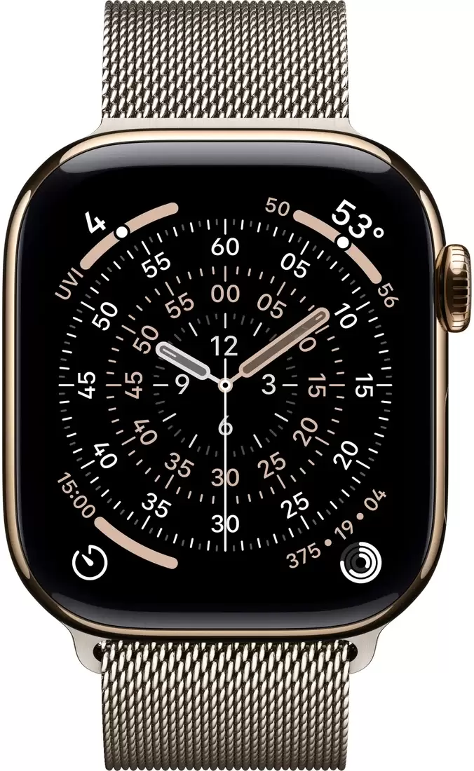 Умные часы Apple Watch Series 11 LTE 42 мм (титановый корпус, золотистый/природный, миланская петля) — изображение 2