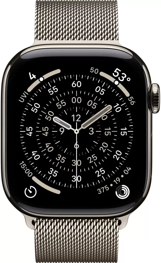Умные часы Apple Watch Series 11 LTE 46 мм (титановый корпус, природный/природный, миланская петля) — изображение 2
