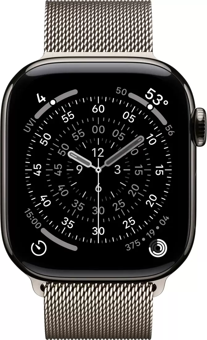 Умные часы Apple Watch Series 11 LTE 46 мм (титановый корпус, сланец/природный, миланская петля) — изображение 2