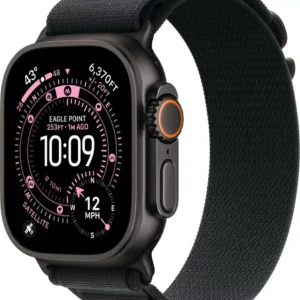 Умные часы Apple Watch Ultra 3 LTE 49 мм (титановый корпус, титановый/черный, текстильный ремешок размера S)