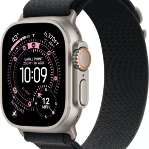Умные часы Apple Watch Ultra 3 LTE 49 мм (титановый корпус, природный/черный, текстильный ремешок размера M)