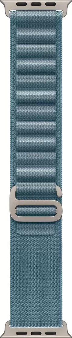 Умные часы Apple Watch Ultra 3 LTE 49 мм (титановый корпус, природный/голубой, текстильный ремешок размера S) — изображение 3
