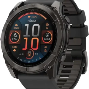 Умные часы Garmin Fenix 8 Sapphire 51мм (угольно-серый DLC, пепельно-черный силиконовый ремешок)