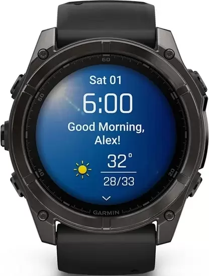 Умные часы Garmin Fenix 8 Sapphire 51мм (угольно-серый DLC, пепельно-черный силиконовый ремешок) — изображение 3