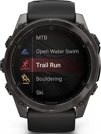 Умные часы Garmin Fenix 8 Sapphire 51мм (угольно-серый DLC, пепельно-черный силиконовый ремешок) — изображение 6