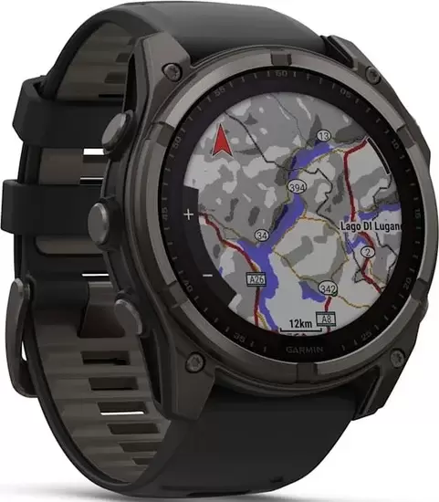 Умные часы Garmin Fenix 8 Solar, Sapphire 47мм (титановый угольно-серый DLC с черным ремешком) — изображение 2