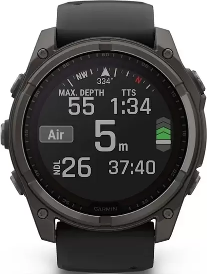 Умные часы Garmin Fenix 8 Solar, Sapphire 47мм (титановый угольно-серый DLC с черным ремешком) — изображение 7
