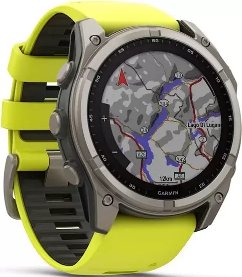 Умные часы Garmin Fenix 8 Solar, Sapphire 51мм (титановый, желтый силиконовый ремешок) — изображение 2
