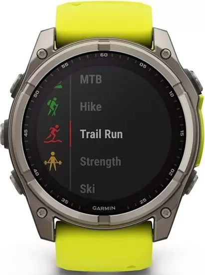 Умные часы Garmin Fenix 8 Solar, Sapphire 51мм (титановый, желтый силиконовый ремешок) — изображение 5