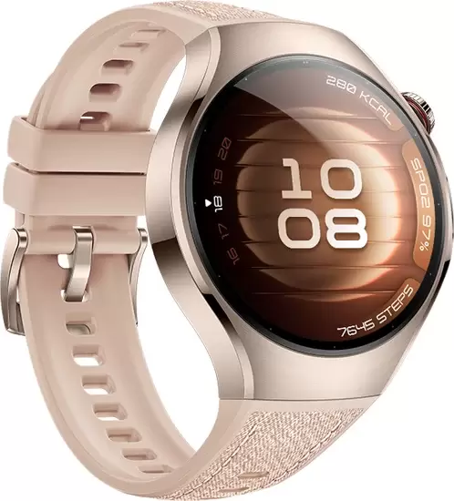 Умные часы Huawei Watch 5 42 мм (песочный, с бежевым силиконовым ремешком, международная версия) — изображение 5