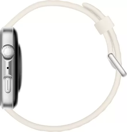 Умные часы Huawei Watch FIT 4 (серебристый, с бежевым силиконовым ремешком, международная версия) — изображение 4