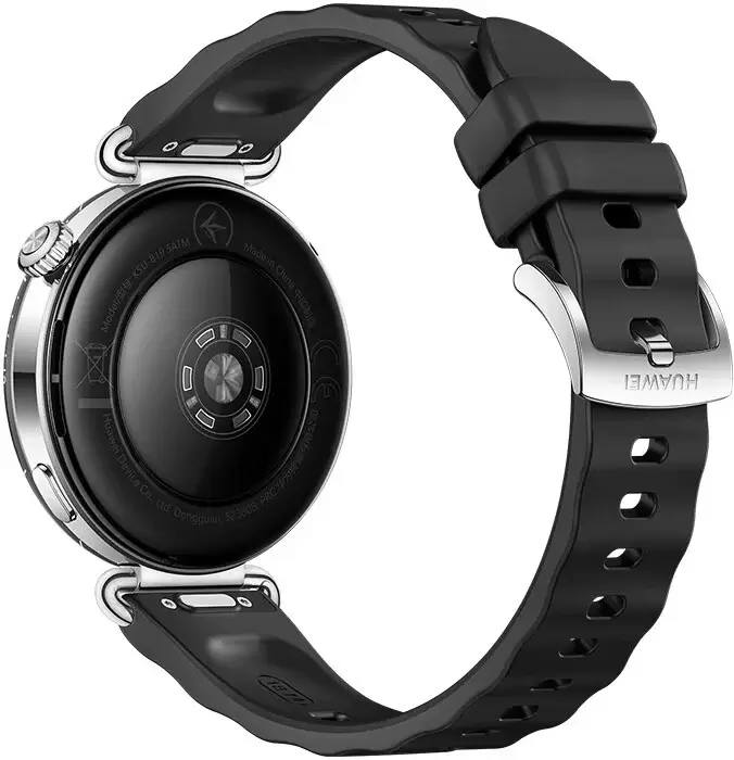 Умные часы Huawei Watch GT 6 41 мм (серебристый, с черным силиконовым ремешком, международная версия) — изображение 3