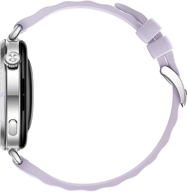 Умные часы Huawei Watch GT 6 41 мм (серебристый, с сиреневым силиконовым ремешком, международная версия) — изображение 5