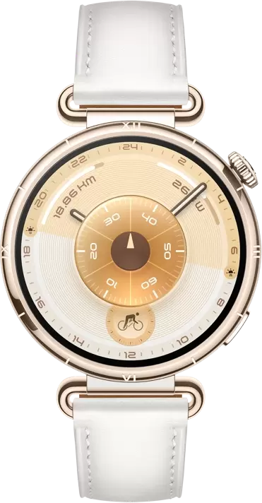 Умные часы Huawei Watch GT 6 41 мм (золотистый, с белым кожаным ремешком, международная версия) — изображение 2
