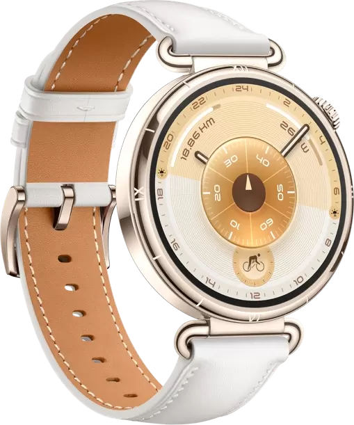 Умные часы Huawei Watch GT 6 41 мм (золотистый, с белым кожаным ремешком, международная версия) — изображение 3