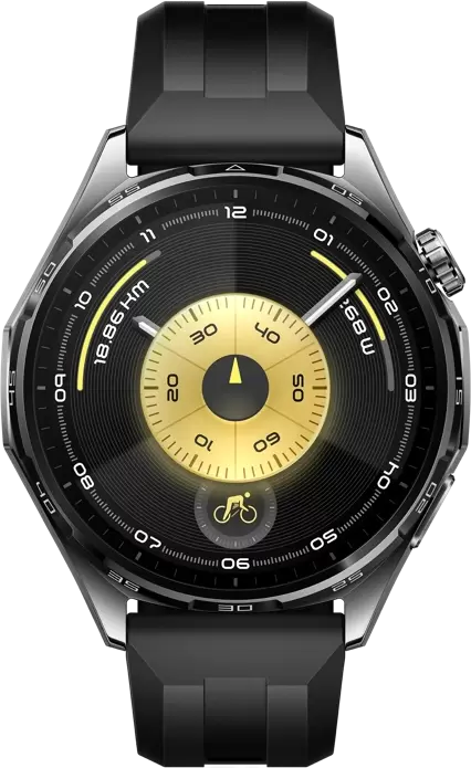 Умные часы Huawei Watch GT 6 46 мм (черный, с черным силиконовым ремешком, международная версия) — изображение 2