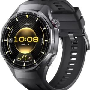 Умные часы Huawei Watch GT 6 Pro 46 мм (черный, с черным силиконовым ремешком, международная версия)
