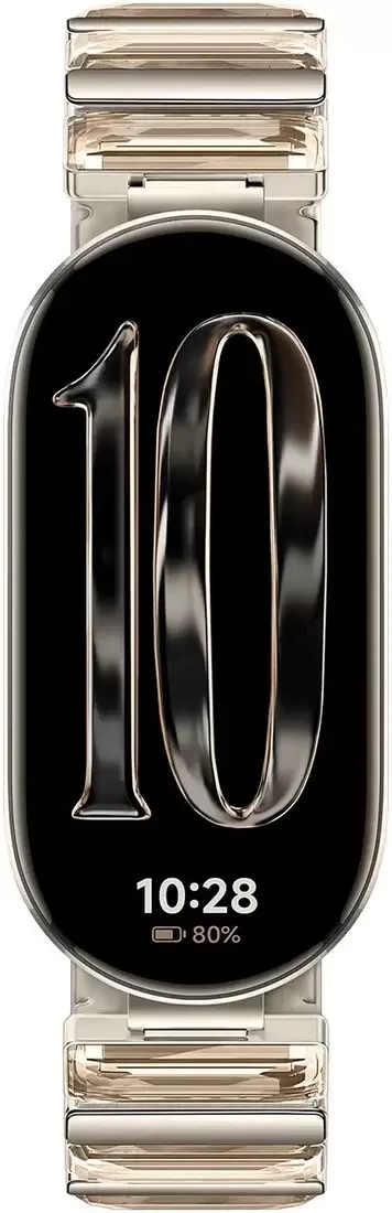Фитнес-браслет Xiaomi Smart Band 10 M2459B1 (искрящееся золото, с золотистым металлическим браслетом, международная версия) — изображение 2