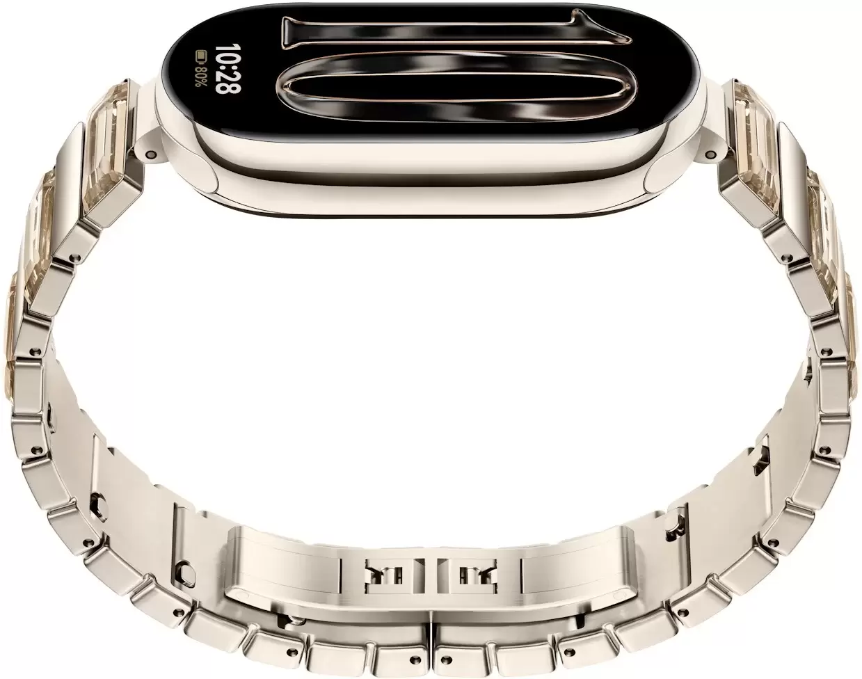 Фитнес-браслет Xiaomi Smart Band 10 M2459B1 (искрящееся золото, с золотистым металлическим браслетом, международная версия) — изображение 4